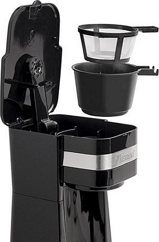 Cafetière à filtre Bestron 750 W - ACM112Z - 0,42 L, 2 grandes tasses - Adaptée au camping - Tasse isotherme - Garantie 5 ans