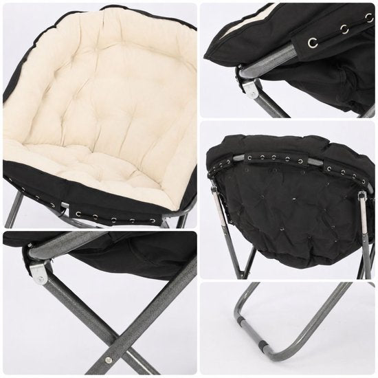 Chaise Moon pliable – Chaise de camping – Chaise longue – Réglable – Chaise pliante rembourrée