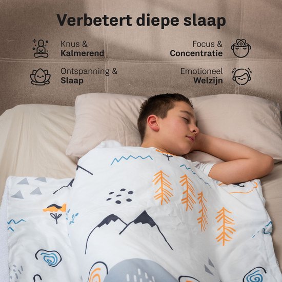 Couverture lestée CozySense® Enfant 2,4 kg - Couverture lestée - Couverture lestée avec répartition de la pression GLASS-Flow® - Housse lavable - Hypoallergénique - Pour garçons