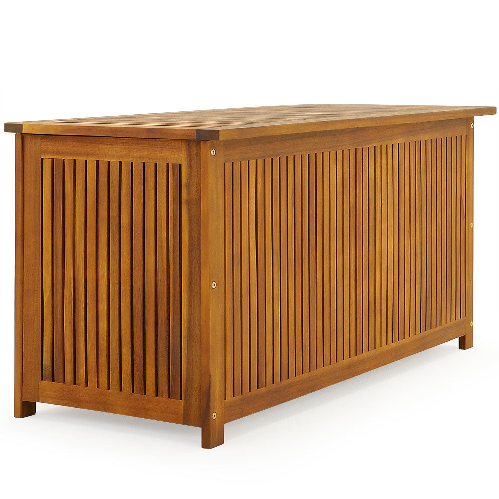 Boîte de rangement de jardin - Casaria - Bois d’acacia avec revêtement intérieur - 117 x 50 x 59 cm - Marron