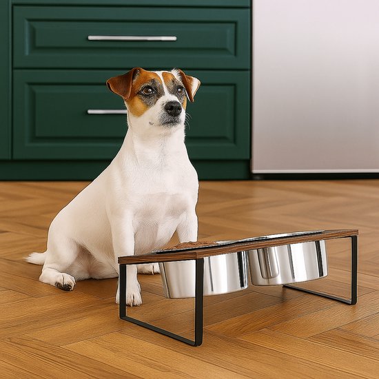 Ceruzo Gamelle double avec support - 40x20x16 cm - Métal- MDF
