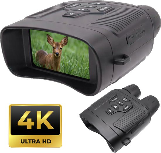 Caméra Denver Nightvision - Jumelles - Vision nocturne avec infrarouge - Enregistrement photo et vidéo (4K) - Batterie 4000mAh - NVI492
