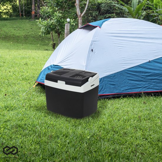Infinity Goods Glacière électrique - 25L - Glacière - 12V et 230V - Frigobox - Refroidir et chauffer - Noir