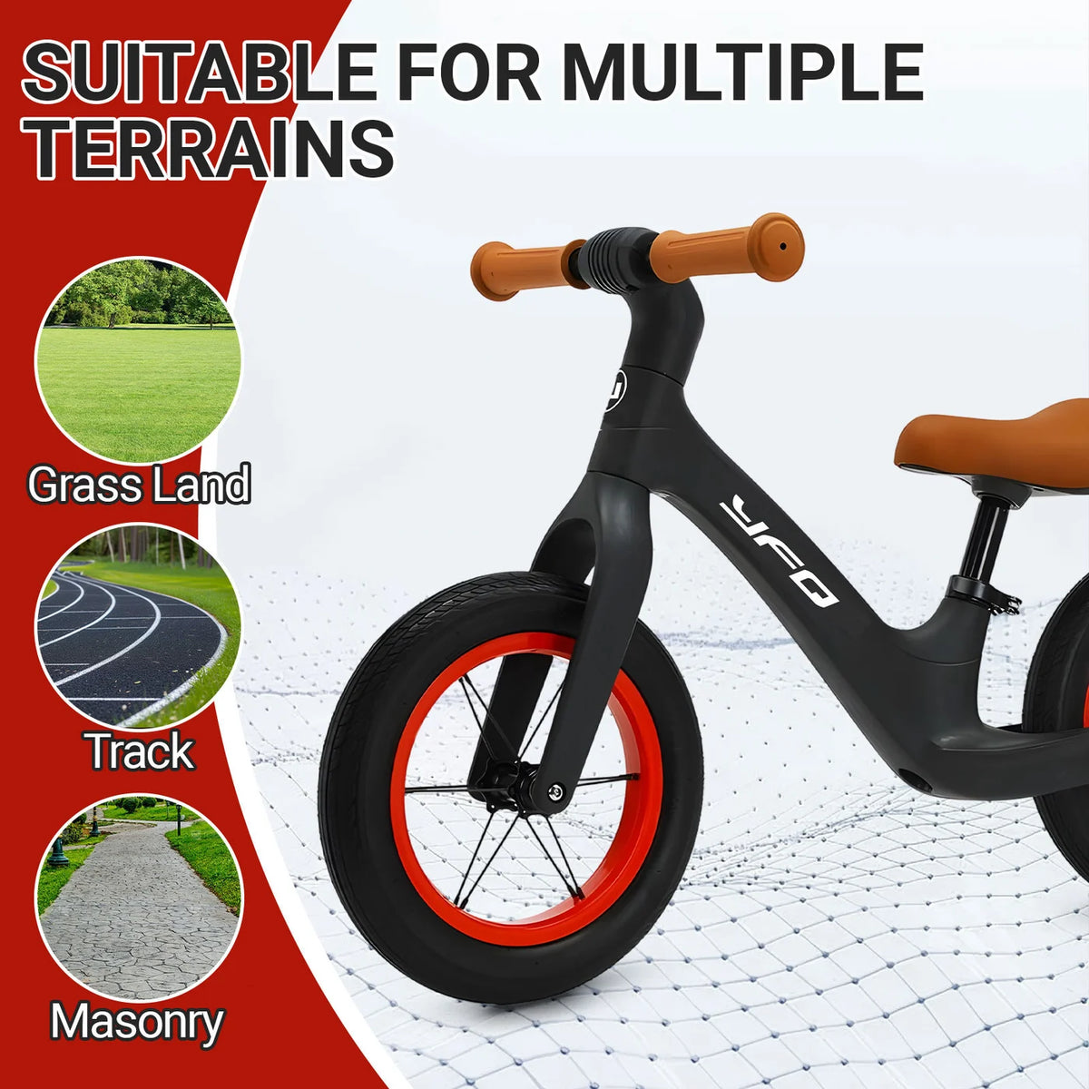 Vélo sans pédales Neuleb KB003 - Noir - De 3 à 6 ans - Selle réglable - Pneus anti-crevaison - Avec béquille - Léger