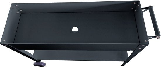 Jardinière surélevée AXI à roulettes – Jardinière en métal – Avec étagère de rangement et roulettes – Orifice de drainage – Pour l'extérieur – Anthracite
