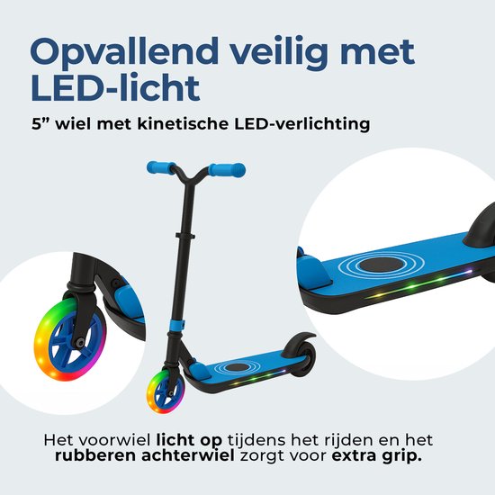 Scooter électrique Denver pour enfants - 10km/h - Scooter pour enfants - Lumières LED - 6km d'autonomie - SCK5500BU