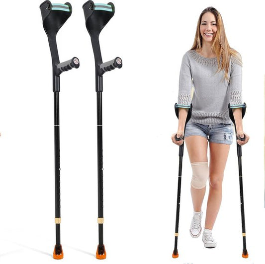 Béquilles de rééducation SafeLife - pliables et réglables en hauteur - béquilles de marche - béquilles de coude - 2 pièces