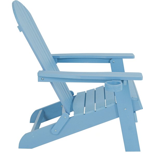 Chaise AXI Claire Adirondack bleue – Chaise de jardin en plastique avec accoudoirs – Pliable – Dossier haut – Chaise de jardin – 84,5 x 77 x 95,5 cm – Durable et résistante aux intempéries
