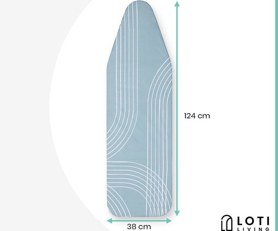 Housse de planche à repasser Loti Living 124 x 38 cm - Breeze - Housse de planche à repasser - Ensemble complet - Universelle