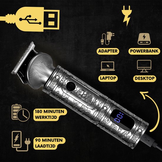 Tondeuse barbe homme 6-en-1 - Tondeuse pour barbe et corps - 6 accessoires inclus - Tondeuse corps homme - Tondeuse corps homme - Tondeuses - 0.5-15MM - Nez et oreilles - Multitrimmer - Hair Trimmer - Trim Device Beard Machine - Multigroomer