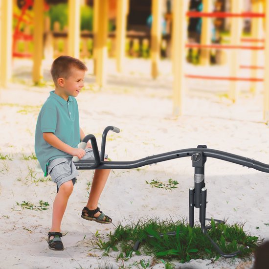 Balançoire pivotante AXI en métal anthracite / crème - Balançoire pour enfants à partir de 3 ans, pivotante à 360° - Balançoire pour aire de jeux / jardin / extérieur