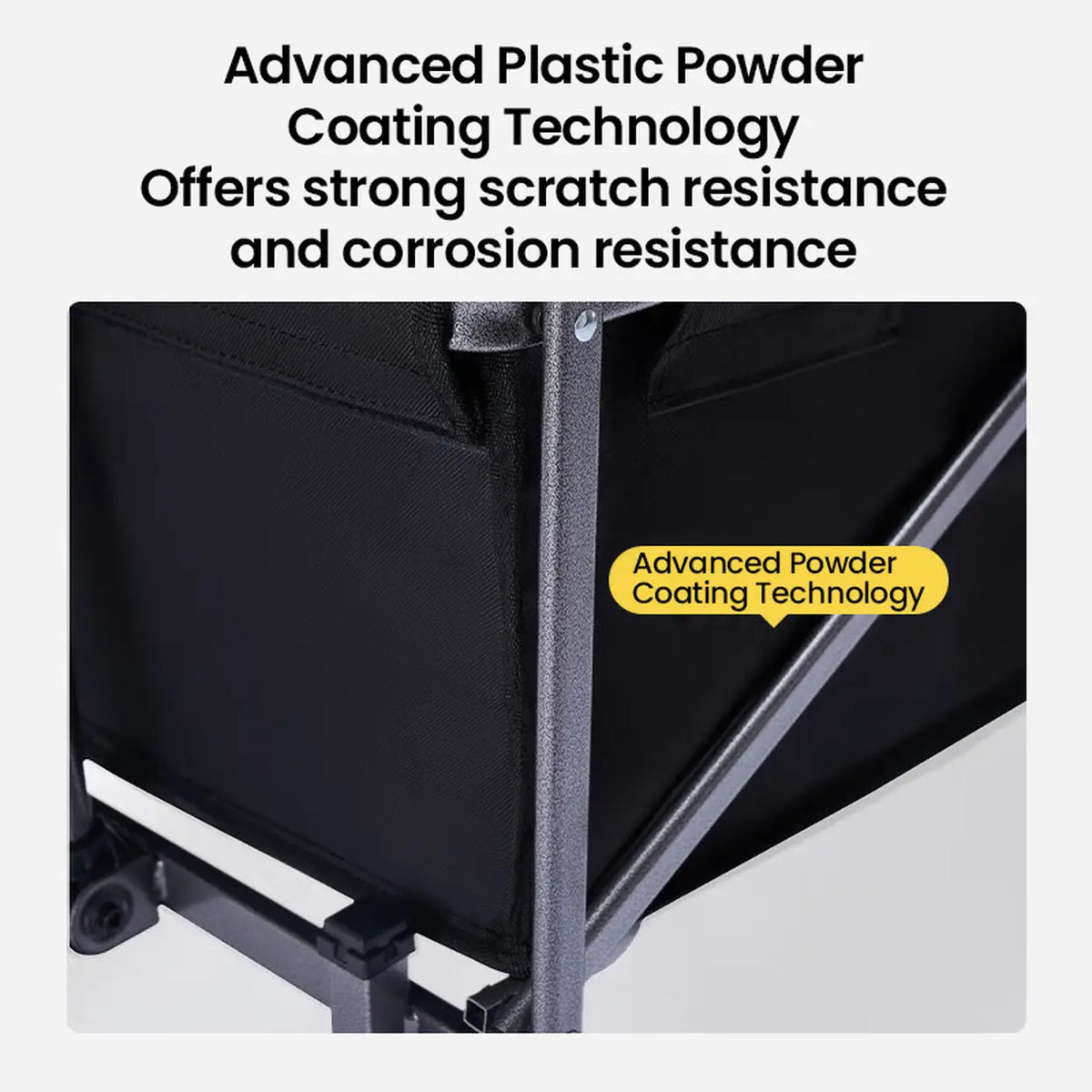 Chariot pliable Ochama 75 L - Noir - Capacité de charge de 100 kg - Roulettes pivotantes à 360° - Pliable