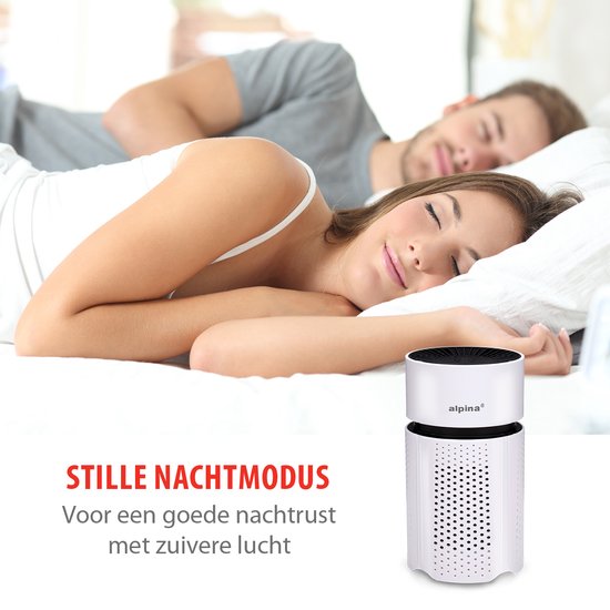 alpina Mini purificateur d'air avec filtre HEPA H13 - Purificateur d'air avec ioniseur pour les espaces de 6m2 - Purificateur d'air avec USB pour l'intérieur et l'extérieur - Purificateur d'air 1.5W - Blanc