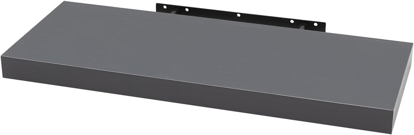 Woltu Floating Wallboard MDF Wall Rack Dark Grey - 80 x 22.9 x 3.8 cm