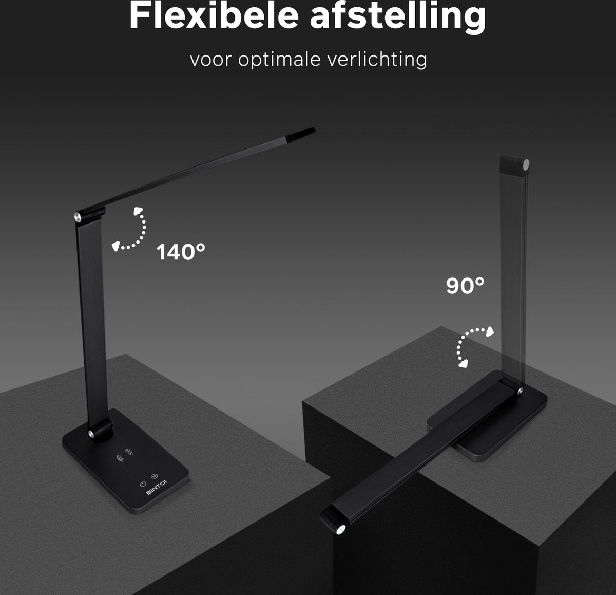 Bintoi® DL200 - Lampe de bureau LED - Lampe de lecture - Lampe de chevet - Touch Control - Dimmable - Lumière blanche et chaude