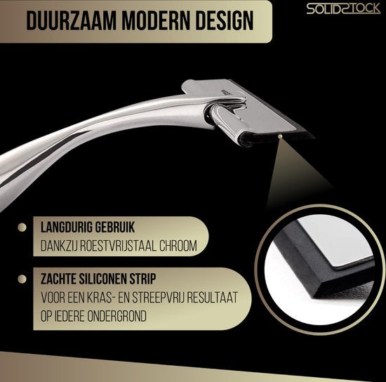Essuie-douche en acier inoxydable - Extracteur de douche de luxe - Crochet de suspension sans perçage - Extracteur de douche chromé
