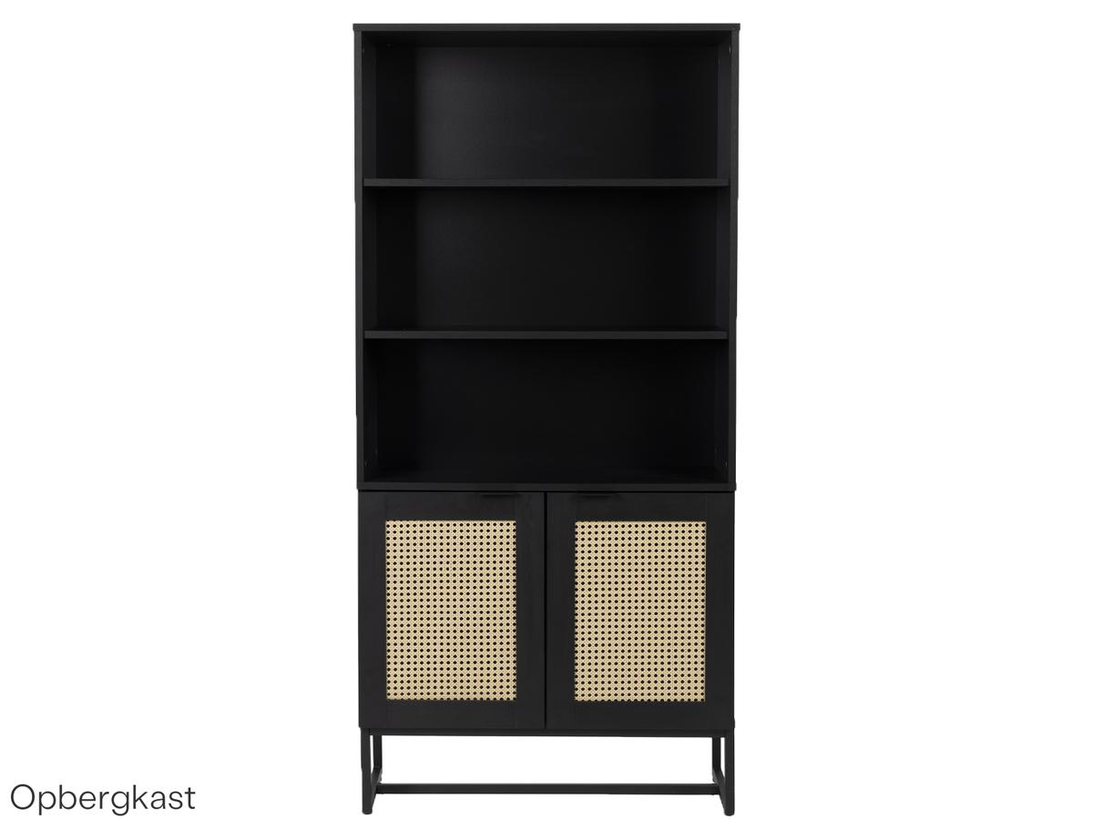 Meuble Guiji de White Label Living - Meuble TV - Blanc mat - 120 x 40 x 50 cm