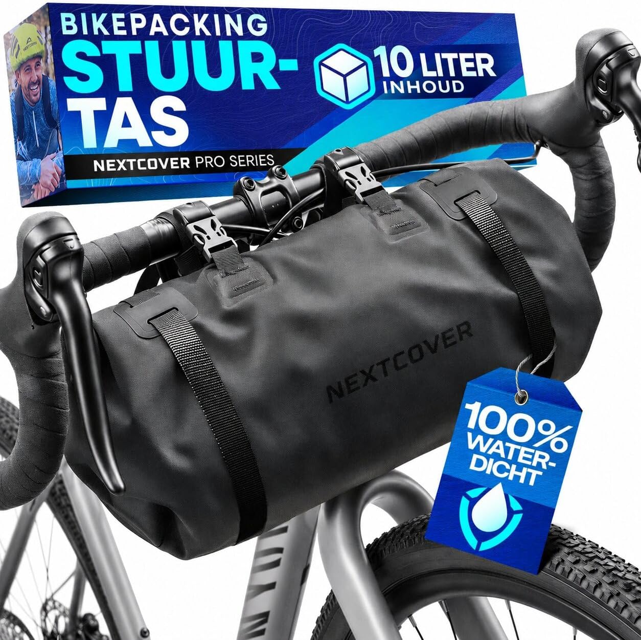 Sac de guidon Nextcover Bikepacking - AquaShield - 10 L - TPU - Noir