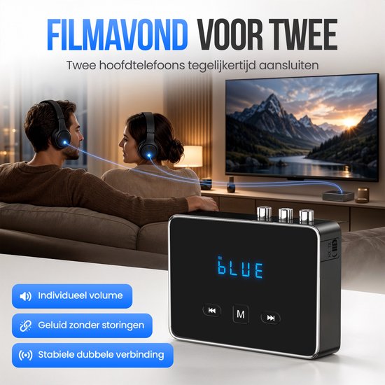 Adaptateur 3-en-1 Strex avec émetteur et récepteur Bluetooth - Émetteur et récepteur audio Bluetooth - Bluetooth 6.0 - AUX/RCA/optique - Sans fil - Portée de 15 mètres