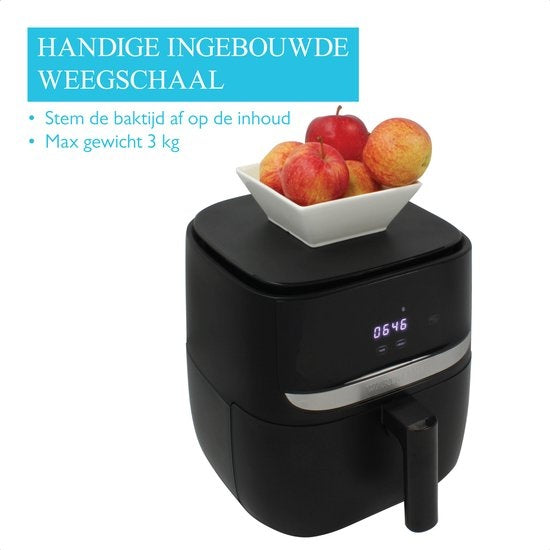 Wartmann WM 2203AF, Ceramic Airfryer / friteuse à air chaud, 5,7 litres, fonction balance, sans PFAS, noir