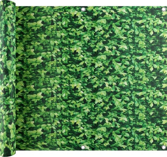 tectake® - Brise-vue pour balcons feuilles vertes - 90 cm - 6 mètres - 402711