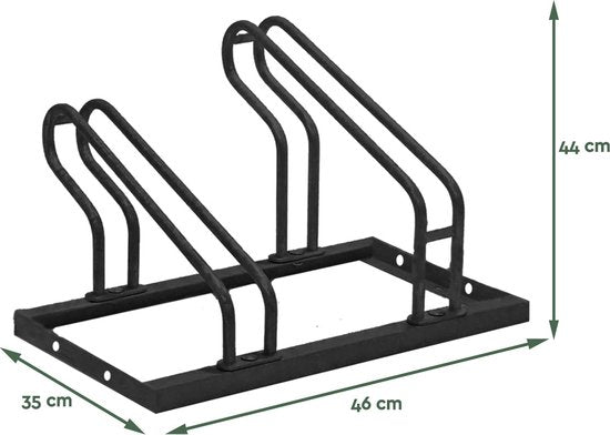 BRASQ Porte-vélos pour 2 vélos - Support pour vélos - Support pour vélos - Support pour vélos pour le sol Comprend le matériel de fixation - Noir
