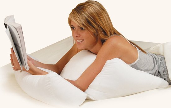Oreiller Dreamolino Flip - Oreiller 10 en 1 - Détente - Sommeil - Soutien dorsal - Pour ceux qui dorment sur le ventre ou sur le côté - Coussin pour les jambes - Soutien de lecture - Rembourrage moelleux