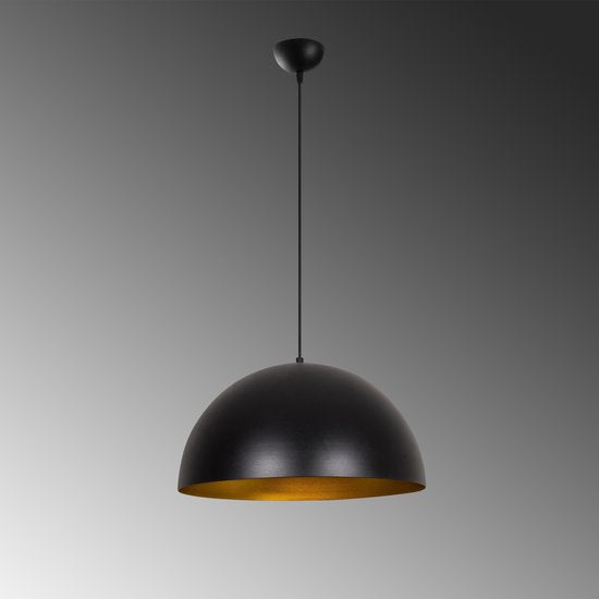 Lampe suspendue moderne noir et or 50 cm | Kante