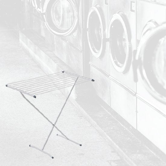 BRASQ Séchoir vertical blanc - 8 mètres - Sèche-linge - Étagère à linge pliable - Étagère à linge verticale - Étagères de séchage - 90x53x83 cm