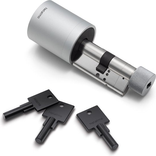 Netatmo Electric Door Lock - Serrure de porte intelligente - 3 clés - clés intelligentes - clé NFC - partage d'accès - Apple Homekit - Silver