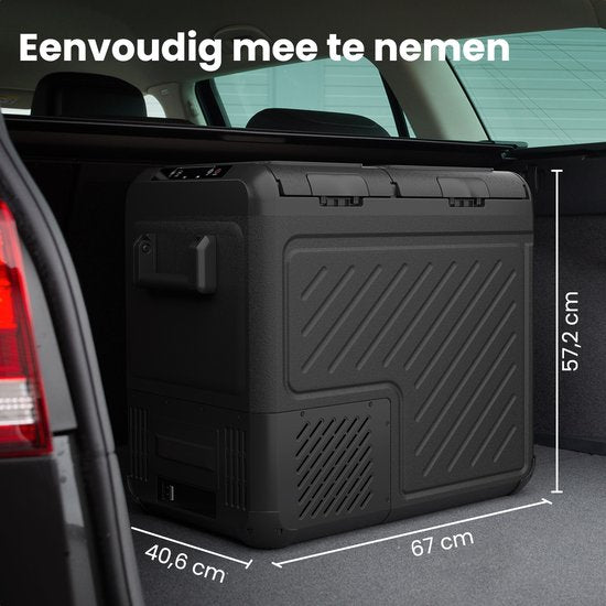 Auronic Electric Cool Box - Compresseur - Deux zones - 12V 230 Volt - Voiture - 55L - Frigobox - Noir/Gris