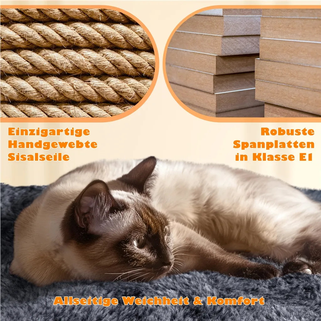 Yaheetech Scratch Post 158cm - Multi-niveaux - Sisal - Plates-formes - Gris foncé