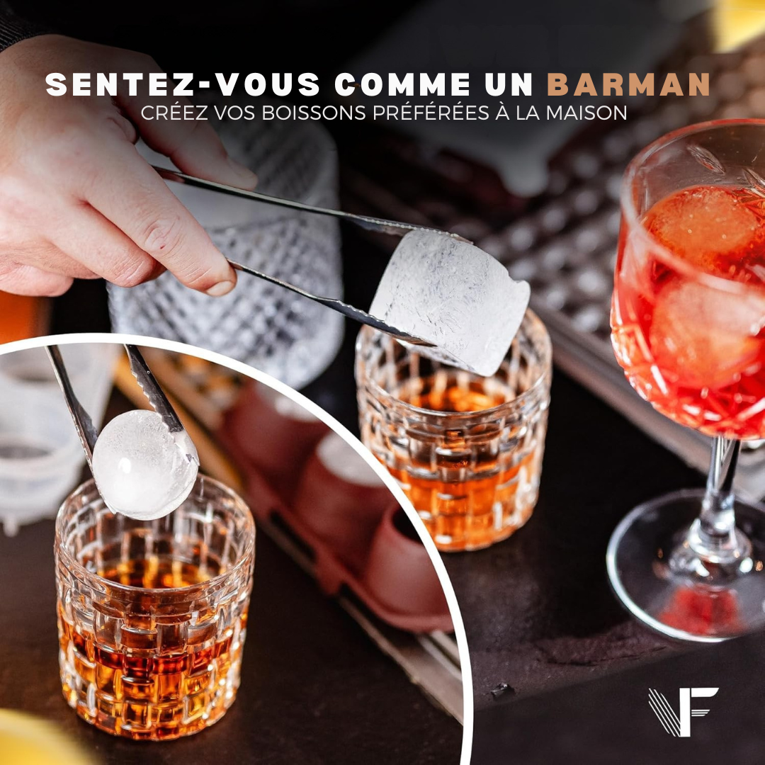 Moule à glaçons Neighbour's Friend - 6 glaçons XXL - Lavable au lave vaisselle - ø 4,5/5 cm - Marron