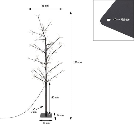 Arbre à lumière 120cm - 240LED - avec minuterie