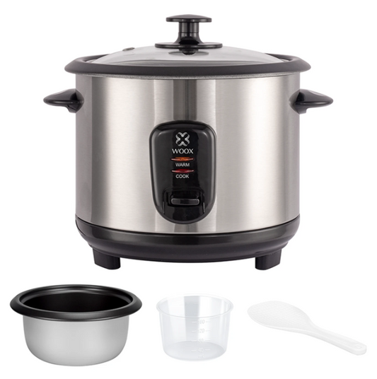 Cuiseur à riz électrique Woox 1 litre - Noir et inox - Couvercle en verre