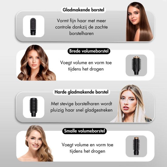Sansbeauté® 9-in-1 Airstyler with Diffuser - Multistyler - Brosse sèche-cheveux cheveux courts - Boucleur - Styler les cheveux - Sèche-cheveux - Brosse chauffante - Brosse à boucler - Fer à boucler - Lisseur de cheveux - Brosse de coiffure - 5 en 1 Hairst