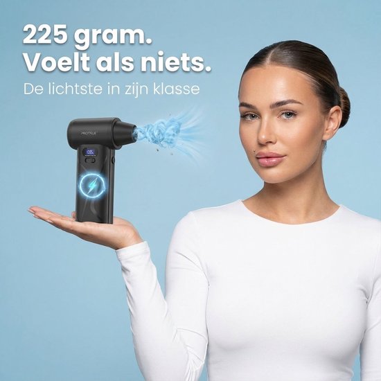 ProTrue® Air duster 110 000 tr/min - 4 vitesses - Dépoussiéreur sans fil - Air comprimé pour ordinateur - Turbo Fan Compressed Air - Souffleur à batterie