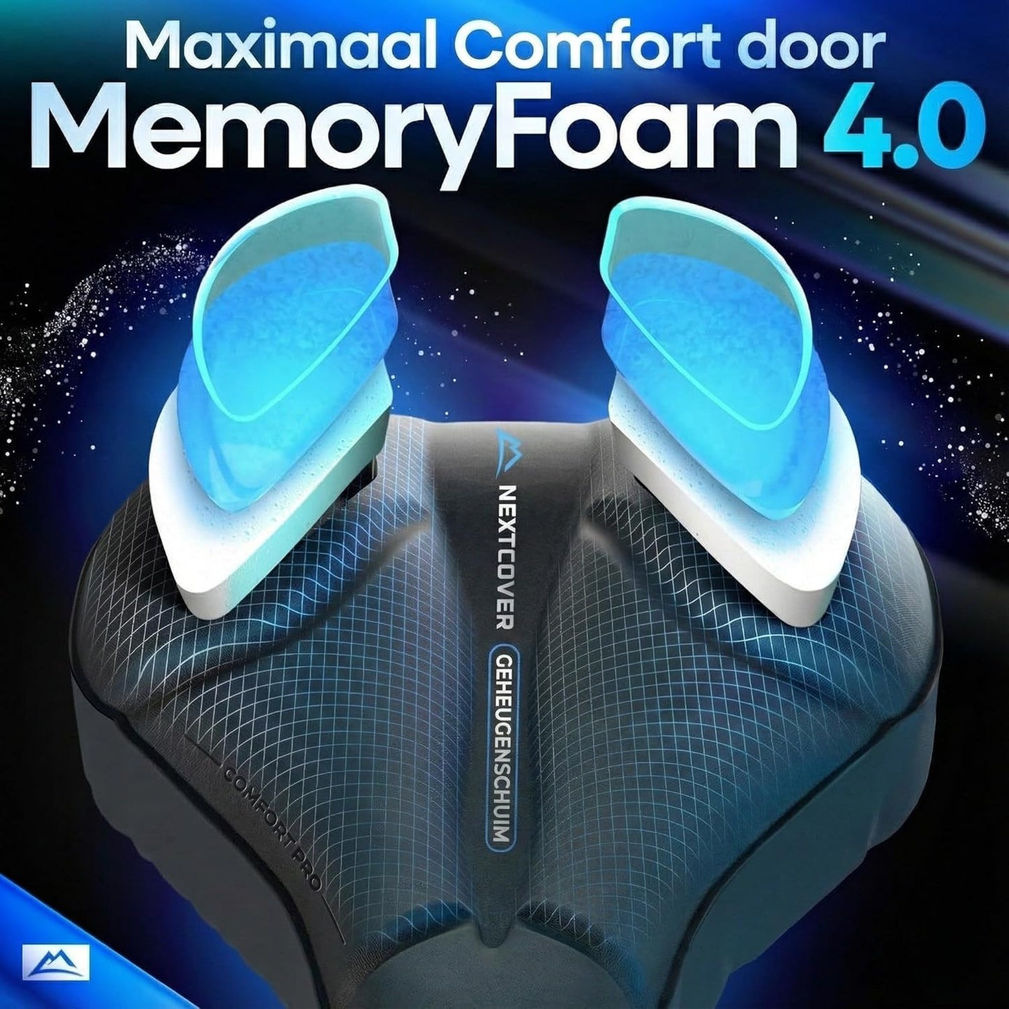 Housse de selle Nextcover avec Memory Foam 4.0 et coussin ergonomique en gel – housse de selle universelle et confortable pour vélos de randonnée, pour femmes et hommes