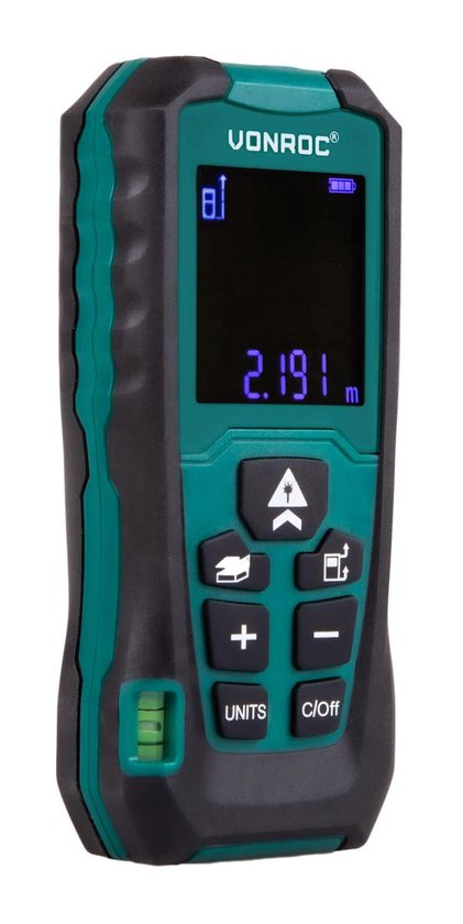 VONROC Télémètre laser - Portée de 40 mètres - Référence de mesure réglable