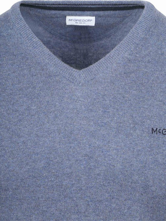Pull McGregor en laine mérinos, col en V, bleu vintage - Taille 3XL - Homme - Pulls