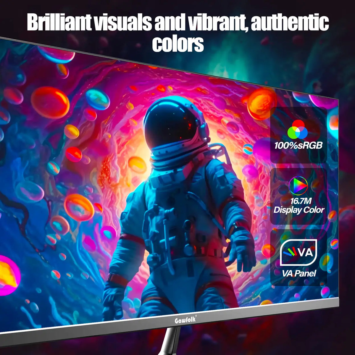 Écran incurvé Gawfolk GF220C - 22 pouces - Full HD 1920 x 1080 - 75 Hz - dalle VA - HDMI et VGA - Noir