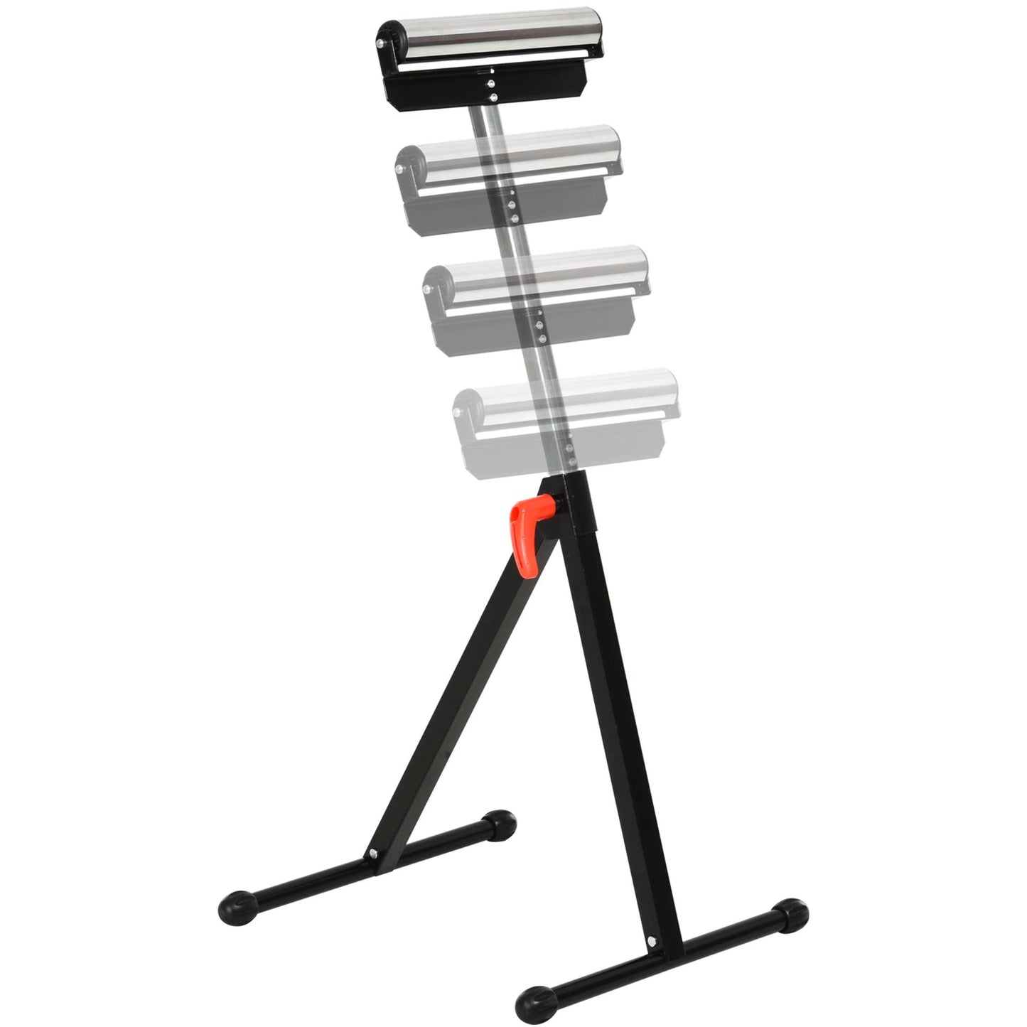 Homcom Chevalet de sciage à rouleau réglable - 44 x 50 x 68-110 cm - Noir/Argent