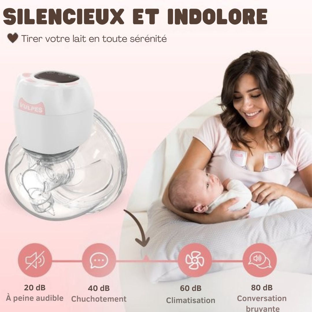 Tire-lait mains libres - Vulpes Goods® BabyCare -Tire-lait électrique sans fil - Double tire-lait électrique - Portable - 2 pièces