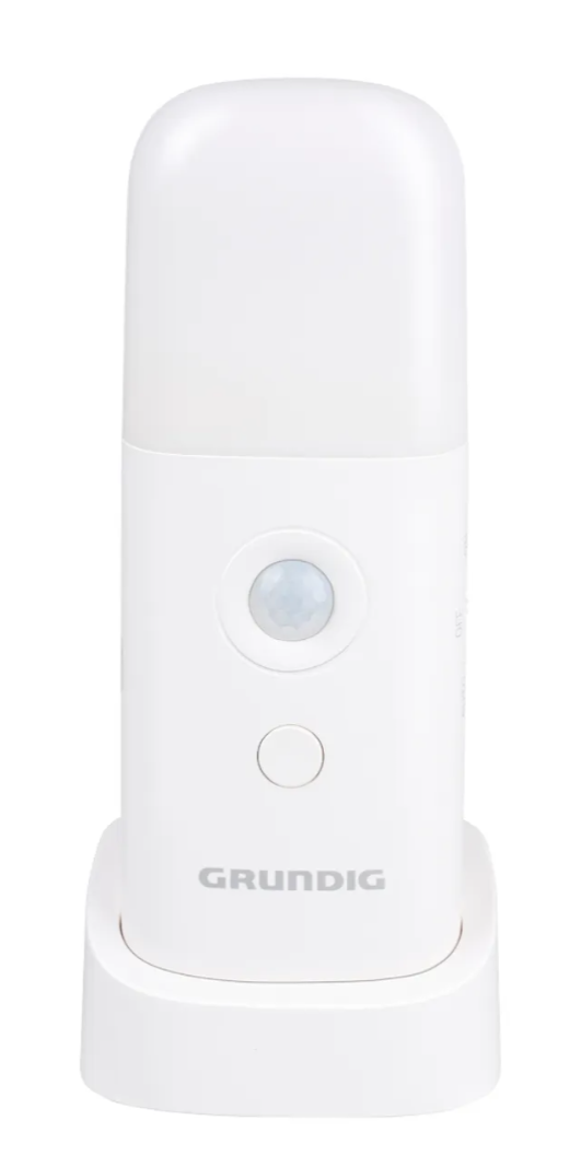 Lampe de nuit Grundig à capteur de mouvement - 10 x 14,9 x 17 cm - Blanche