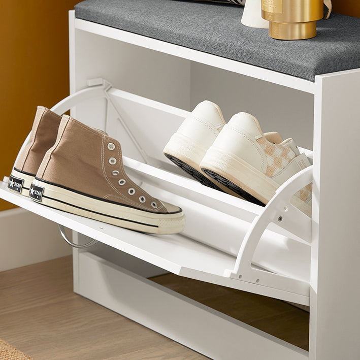 SoBuy | Schuhkipper | Banc à chaussures avec étagère à chaussures | Blanc | FSR16-K-W