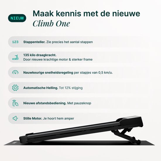 Dreaver Climb - Tapis de course pliable 2 en 1, 6 km/h - Application et accessoires inclus - Tapis de course - Treadmill - Tapis de marche - Walking pad - Pour la maison