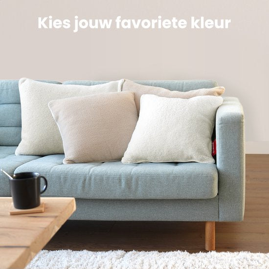 Auronic Heat Pillow - Sherpa Fleece - 45x60 - Sans fil - Rechargeable - Oreiller électrique - Infrarouge - Beige