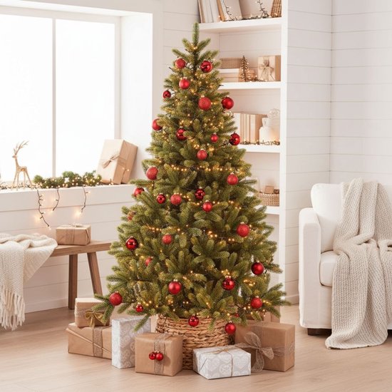 Sapin de Noël artificiel Triumph Tree Sherwood Deluxe avec éclairage LED - Sapin de Noël artificiel H 185 x Ø 127 cm - Vert