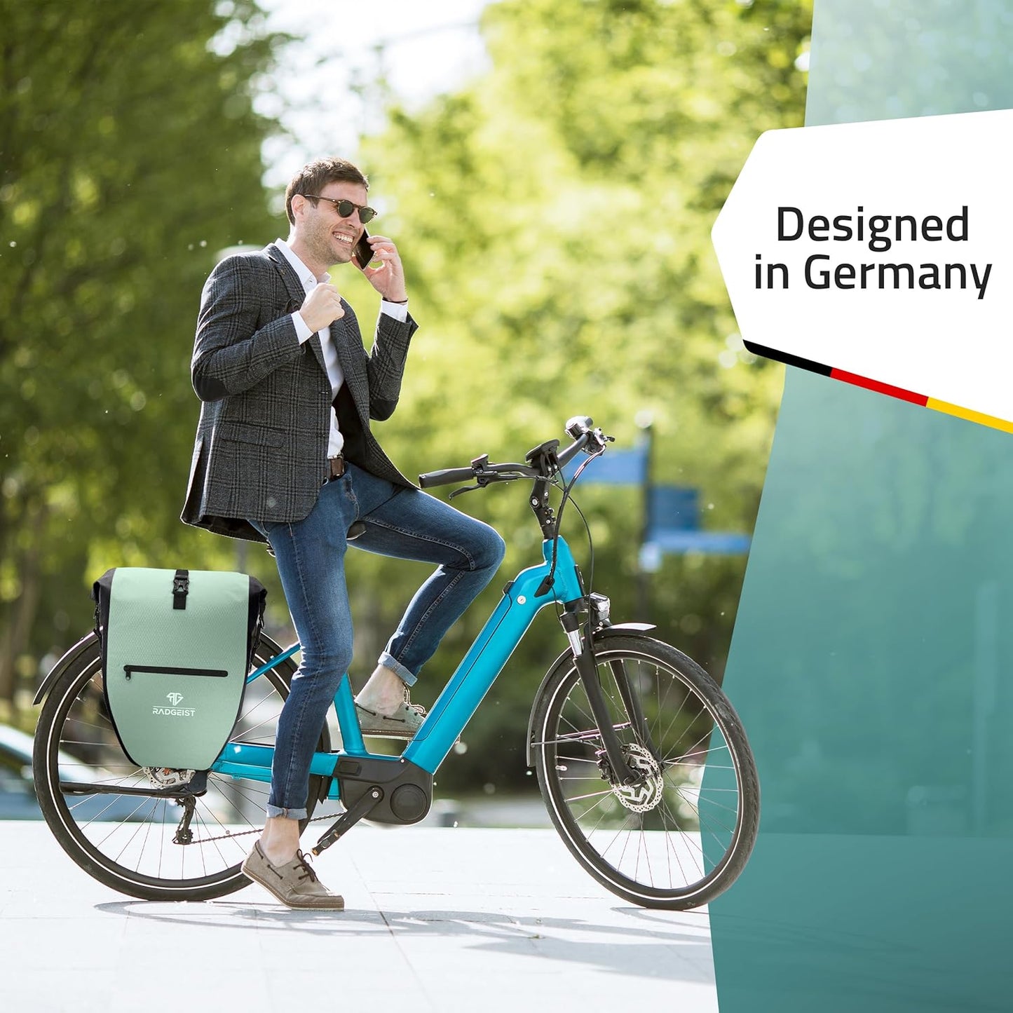 RADGEIST sacoche de vélo pour porte-bagages - 2X sacoche pour porte-bagages - sac à bagages étanche et sac à bandoulière - sacoche de vélo avec réflecteurs