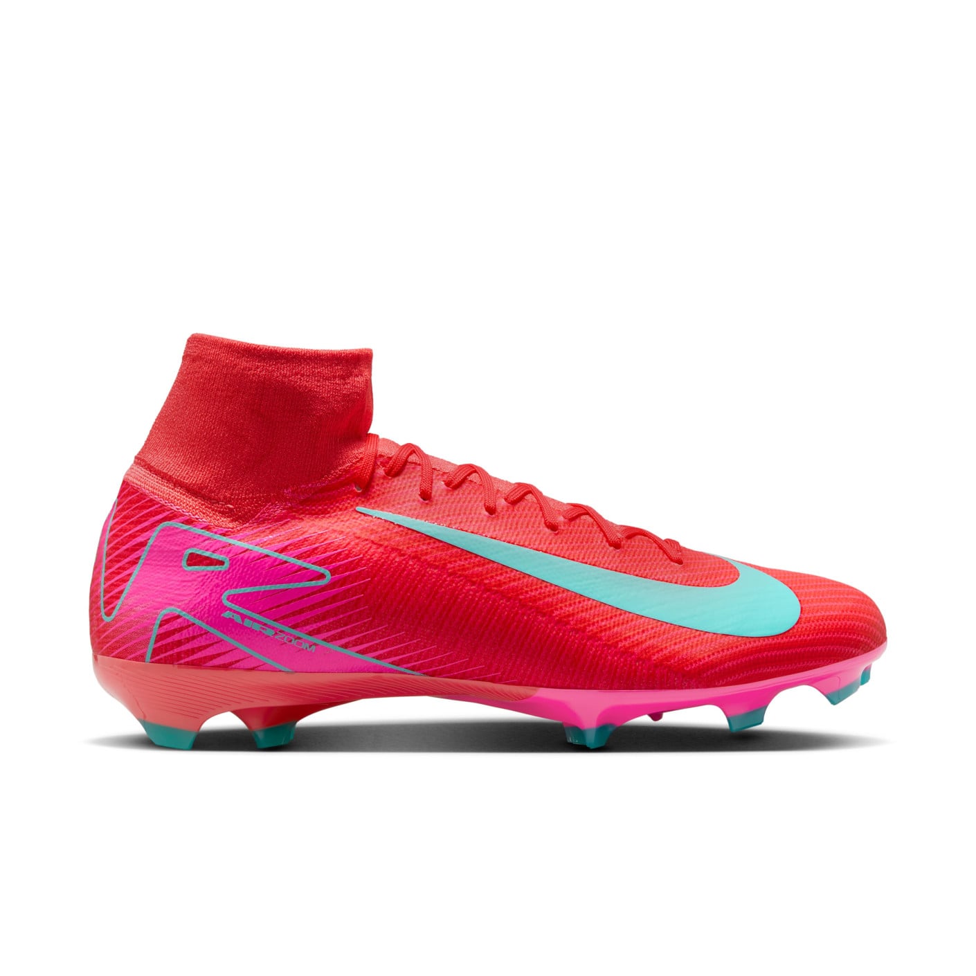 Nike Zoom Mercurial Superfly Academy 10 MG - Rouge Turquoise Rose - Taille 41 - Chaussures de football en gazon artificiel